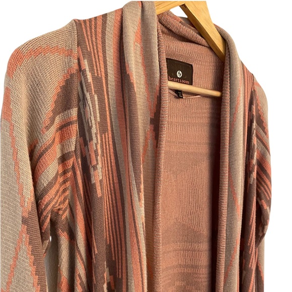 Heartloom Cardigan Sweater Size XS Aztec Southwest Print Open Front - Picture 3 of 8